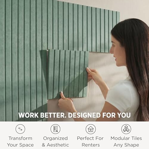 VIVELDA Felt Bulletin Board Tiles 48"x36" - Image 2
