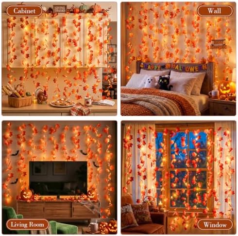 suddus Curtain Lights, Fall Garland - Image 6