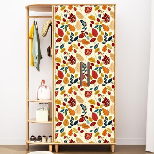 ILHIIOR Orange Floral Peel and Stick Wallpaper Wall Decor 17.5 x 118 Inches - Image 7