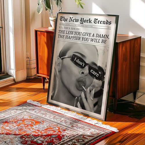 Trendy Black and White Newspaper Wall Art 8x12 in Black Framed Vintage Magazine - Image 4