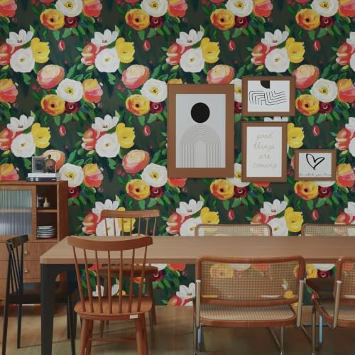 17.7" x 118" Boho Floral Peel and Stick Wallpaper Vintage Flower Contact Paper - Image 6