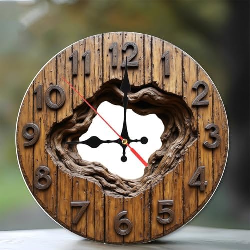 Dark Brown Root Hollow Round Wall Clock - Image 2