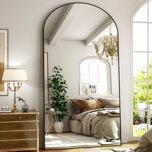 Arched Oversize Full Length Mirror 86"x41" Leaning Hanging Black by Unknown