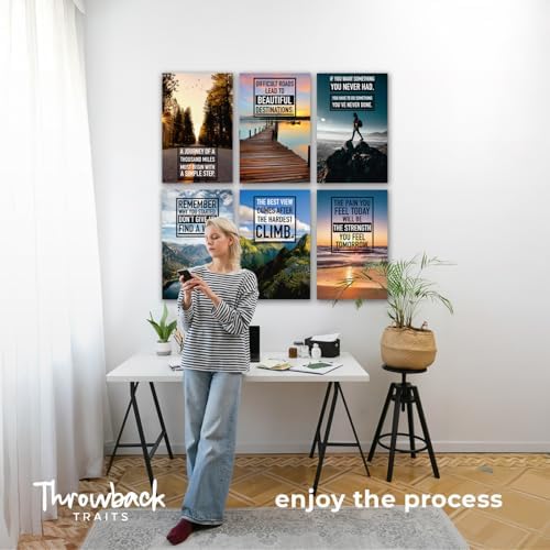 Throwbacktraits Canvas Motivational Wall Art – Set of 6 Inspirational Prints - Image 3