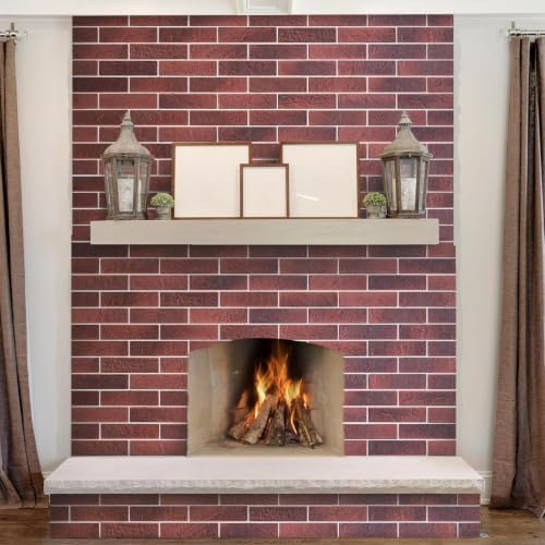 Faux Brick Wall Tiles, 3D Thin Brick Veneers Wall Panel, 2 Vintage Red - Image 4