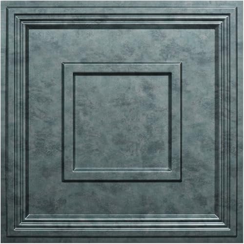 STICKGOO Glue-Up Ceiling Tiles, Antique Green Bronze, 24 x 24 in, 12 Pack by STICKGOO