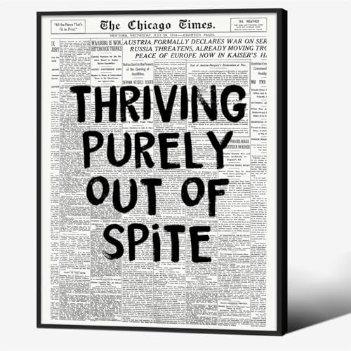 Black And White Newspaper Poster Fashion Fun Motivational Quote Wall Art by Unknown