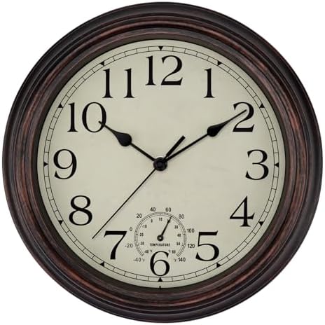 Foxtop Indoor Outdoor Waterproof Wall Clock by Foxtop