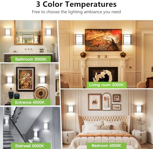 Led Wall Lights Indoor- Modern Wall Sconce Lighting 3000K/4500K/6000K - Image 4