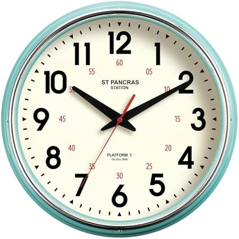 Wall Clock Metal 12.4" Vintage Retro Wall Clocks Countryside Style Silent Non - Image 2