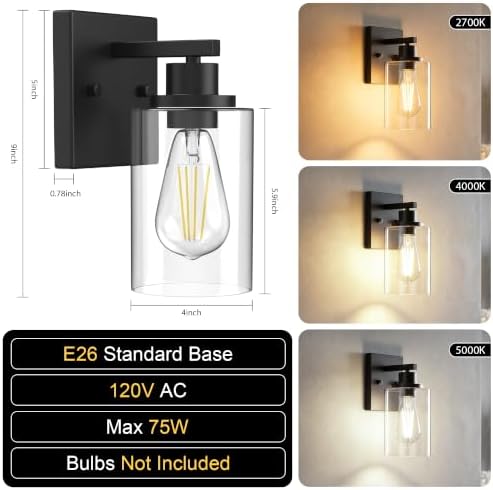 Wall Sconces Set of Two Matte Black Vanity Lights - Image 3