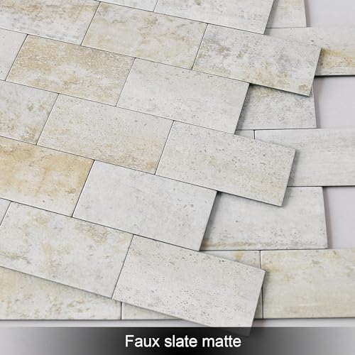 BeNice Marble Peel Stick Backsplash Tile Kitchen Blue Yellow Rust 10pcs - Image 2