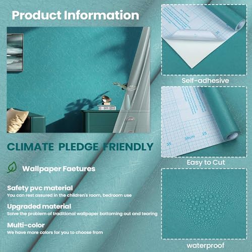 Teal Peel and Stick Self Adhesive Wallpaper Countertop Contact Paper - Image 5