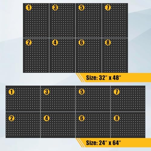 PBHEPJ 8 Pcs Metal Pegboard Panels, Includes Drywall Anchors and Screws Kits - Image 4