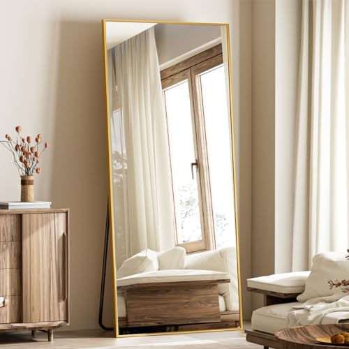 Koonmi 64"x24" Floor Mirror Full Length, Large Gold Mirror by KOONMI