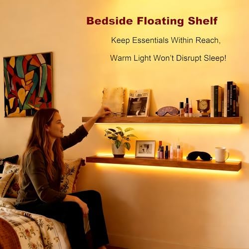 ROGMARS 36 Inches Long Walnut Floating Shelves - Image 5