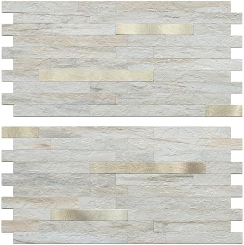 AULIGET 20 Sheets Faux Stone Peel and Stick Backsplash by AULIGET