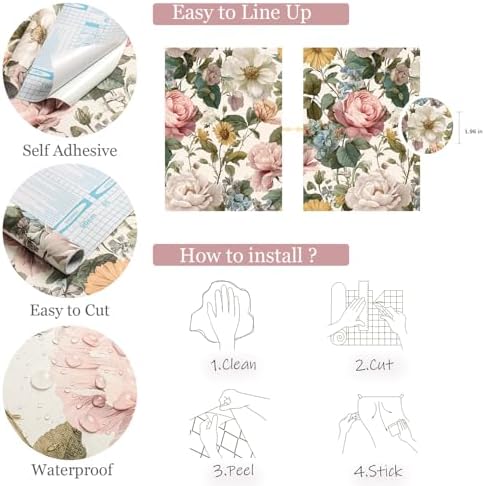Orainege Vintage Floral Peel and Stick Wallpaper - Image 5