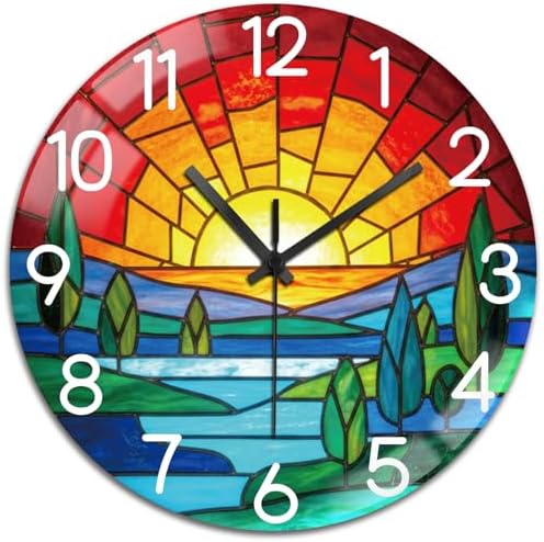 peacoblue Bohemian Sunset Wall Clocks Battery Operated by PEACOBLUE