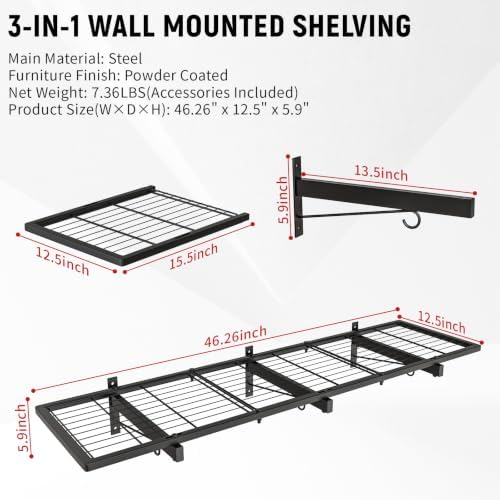 Garage Wall Shelves, Heavy Duty Shelf Storage Rack - Image 2