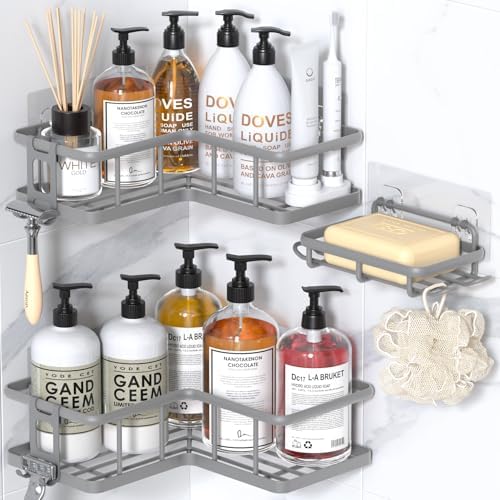 YASONIC Corner Shower Caddy Adhesive, 100% Rustproof Shower Organizer by YASONIC