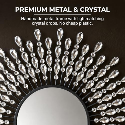 Lulu Decor, 23.50" Crystal Drop Wall Mirror - Image 7