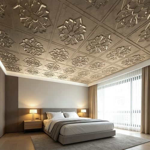 Art3dwallpanels Ceiling Tiles 12 Pack, 24 x 24 Inch, Antique Gold - Image 6