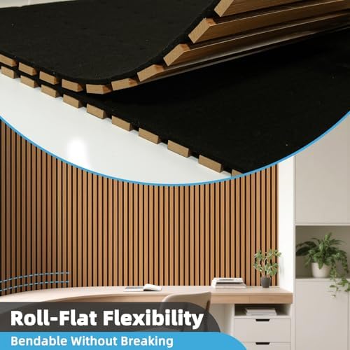 Art3d Roll-Flat Acoustic Wood Slat Wall Panel, 95.3 x 23.8 in - Image 6