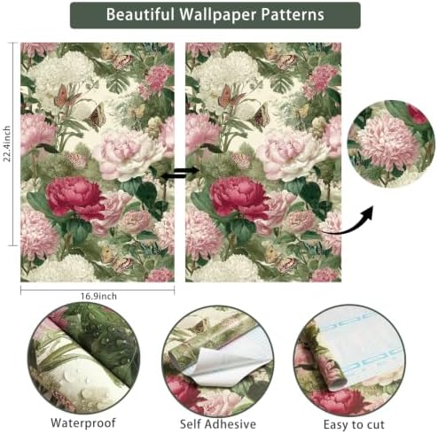 Jeweluck Floral Wallpaper Peel and Stick Wallpaper - Image 5