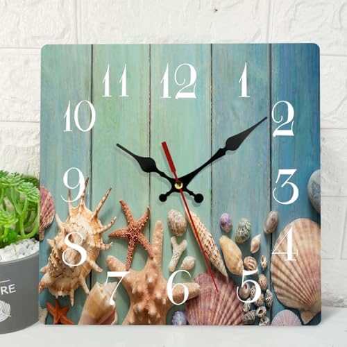 ArtSocket Wall Clock Silent, 12 Inch Coastal Beach by ArtSocket