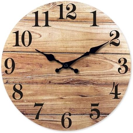 XNM Round 12 Inch Farmhouse Small Wall Clocks Battery Operated by XNMwallclock