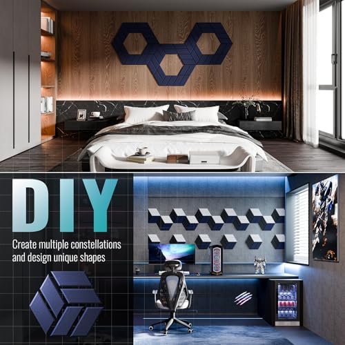 12Pcs Acoustic Panels with Self-adhesive, Hexagonal Soundproof Wall Panels High - Image 4