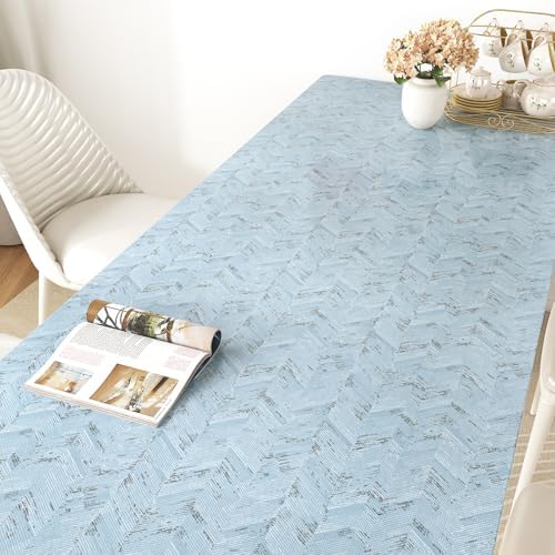 Wallercity Light Blue Grasscloth Wallpaper Twill Blue/Gray Peel and Stick Grass - Image 3