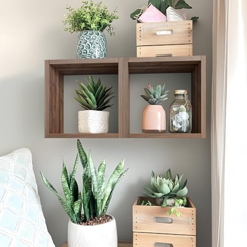 Kaboon Cube Floating Shelves Set2, Display Shelves Wall Mount 7.75" D x 12.5" W - Image 2