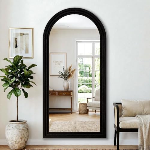 30"x71" Full Length Mirror Solid Wood Frame, Arched Floor Mirror Full Length - Image 6