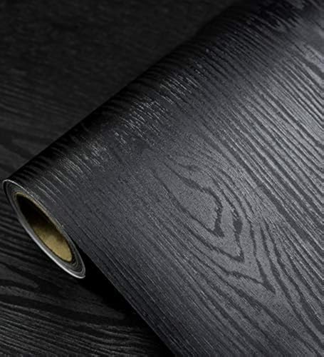 tiltil Black Wood Peel and Stick Wallpaper Wood Contact Paper 17.7" × 393" by TilTil