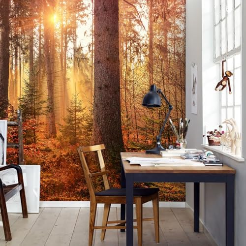 Autumn Sunshine Forest Realistic Style wall murals Woodland Tree Peel and Stick - Image 5