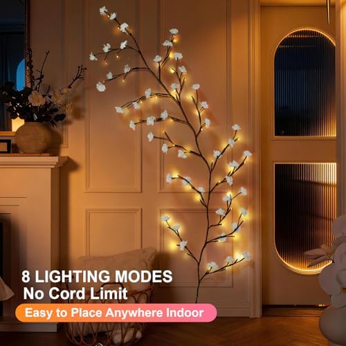 6FT Rose Willow Vine Lights USB Powered Room Decor - Image 4