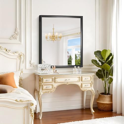 Bathroom Mirror, 36 x 30 inch Brushed Black Rectangle Mirror, 0.6" Thickened - Image 4