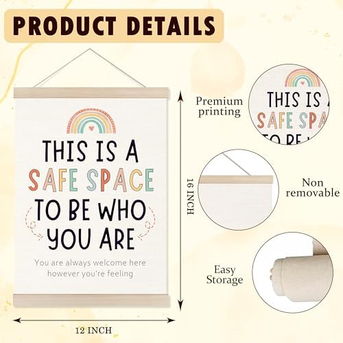 Welshower Boho Rainbow Classroom Safe Space Poster Hanger Frame, Calming Corner - Image 6