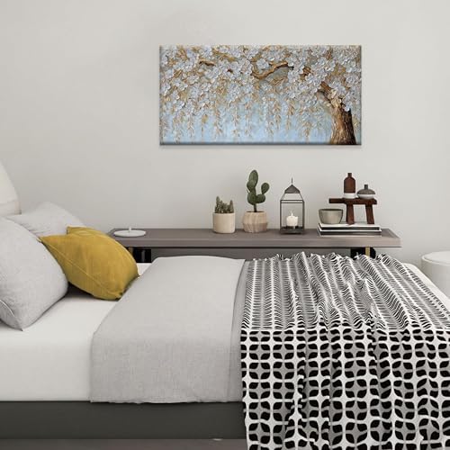Suconvng Canvas Art Wall Decor Print Paintings Flower White Tree Wall Art - Image 6