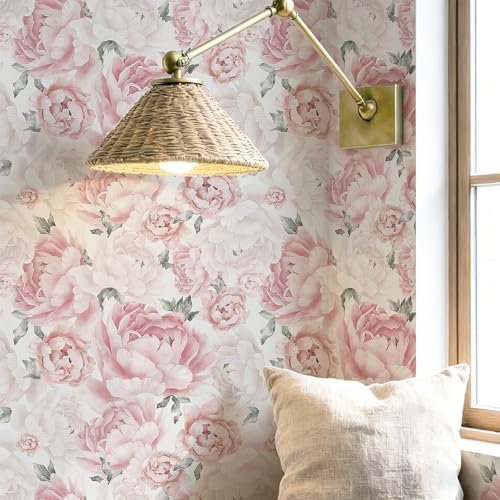 Safiyya Pink Floral Wallpaper Peel and Stick Removable Self Adhesive Wall Paper - Image 3