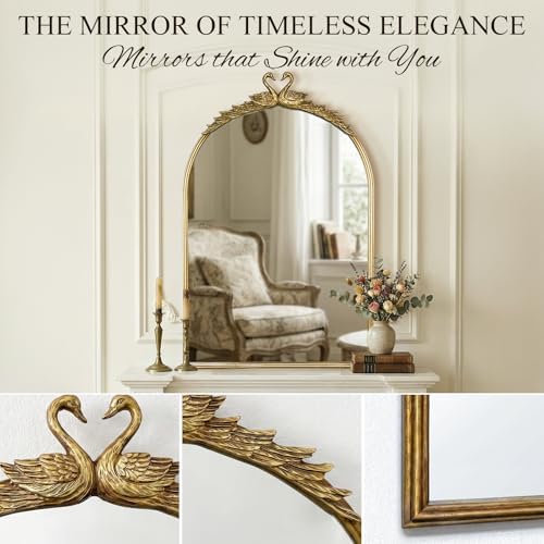 Gold Baroque Vintage Mirror for Vanity 24x35.5Inch Gold Antique - Image 3