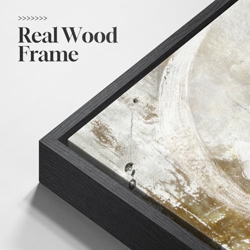 Framed Neutral Gray Black Abstract Wall Art Decor - Image 5