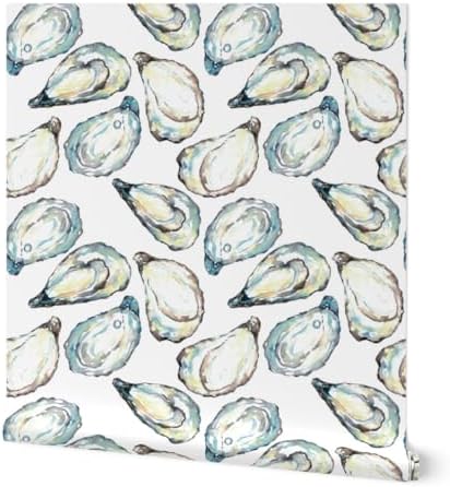 Spoonflower Coastal Watercolor Peel and Stick Wallpaper by Spoonflower