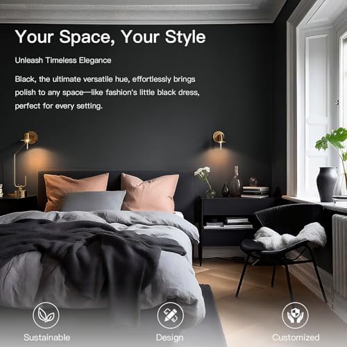 Ismoon 15.7''x393''Peel and Stick Wallpaper Black Contact Paper - Image 5