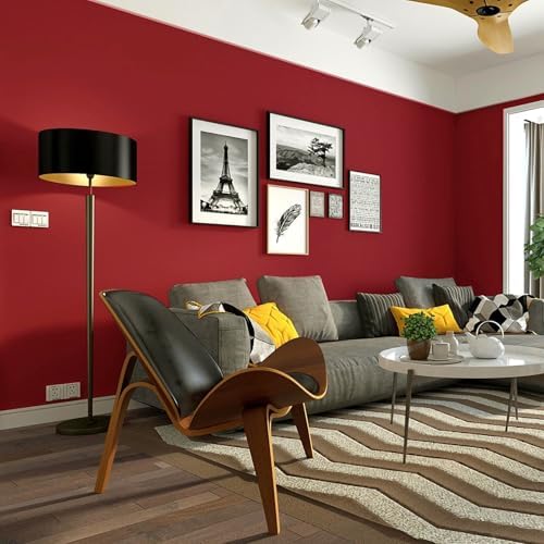 15.7" x 787" Red Wallpaper Red Contact Paper Solid Color Peel and Stick - Image 6