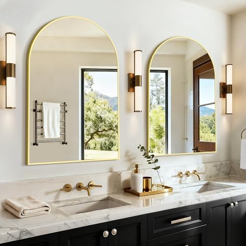 Arched Bathroom Vanity Mirror for Over Sink, 2 Pack 30”x20” by LawadaMirror