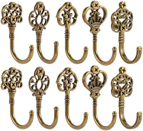 10 PCS Vintage Metal Wall Hooks, Bohemian Decorative Hook by XHIPY