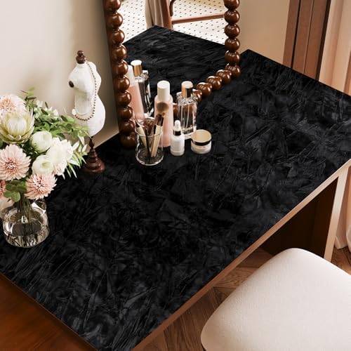 VaryPaper 15.7" x 78.7" Black Velvet Flocking Contact Paper Self Adhesive Felt - Image 3